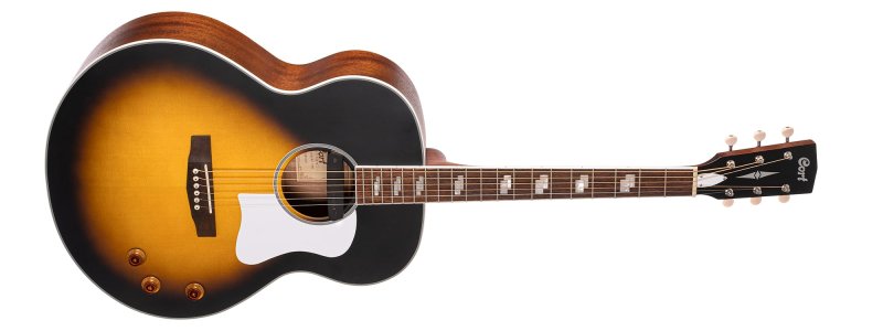 Cort - Jumbo-Sized Acoustic-Electric Guitar, Vintage Sunburst #CJ-RETRO-VSM