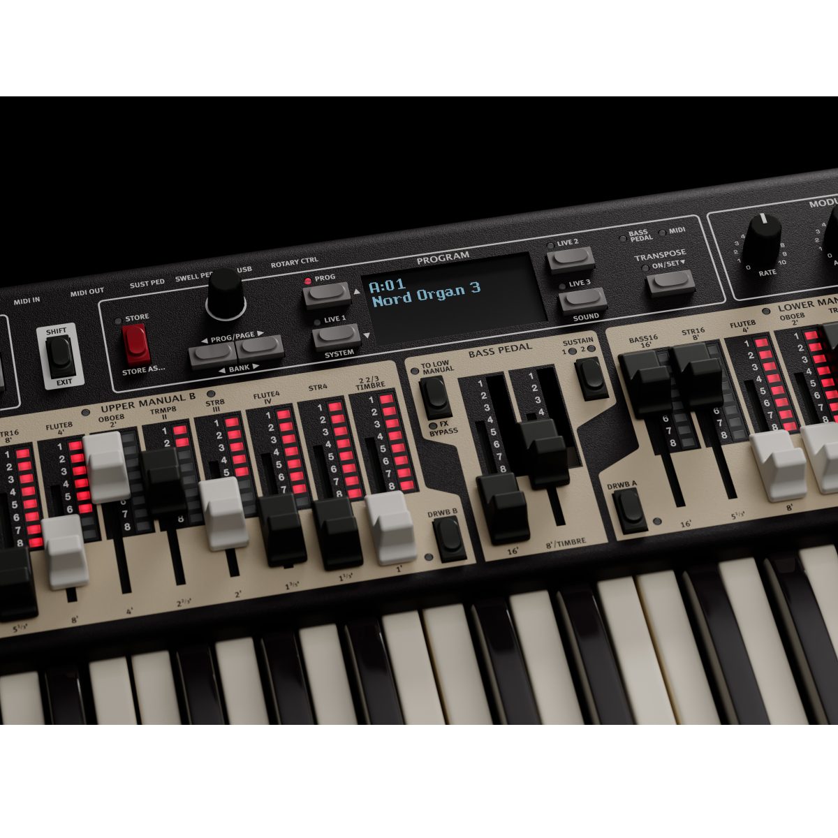 Nord - Organ 3 Double 61 Triple Sensor Semi Weighted Waterfall Keyboard
