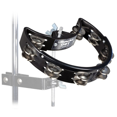 Rhythm Tech – Tambourin noir pour batterie avec cymbalettes en nickel DST10-U