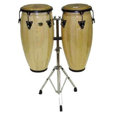 Mano Percussion - Natural Double Conga Set 10” & 11” with Stand