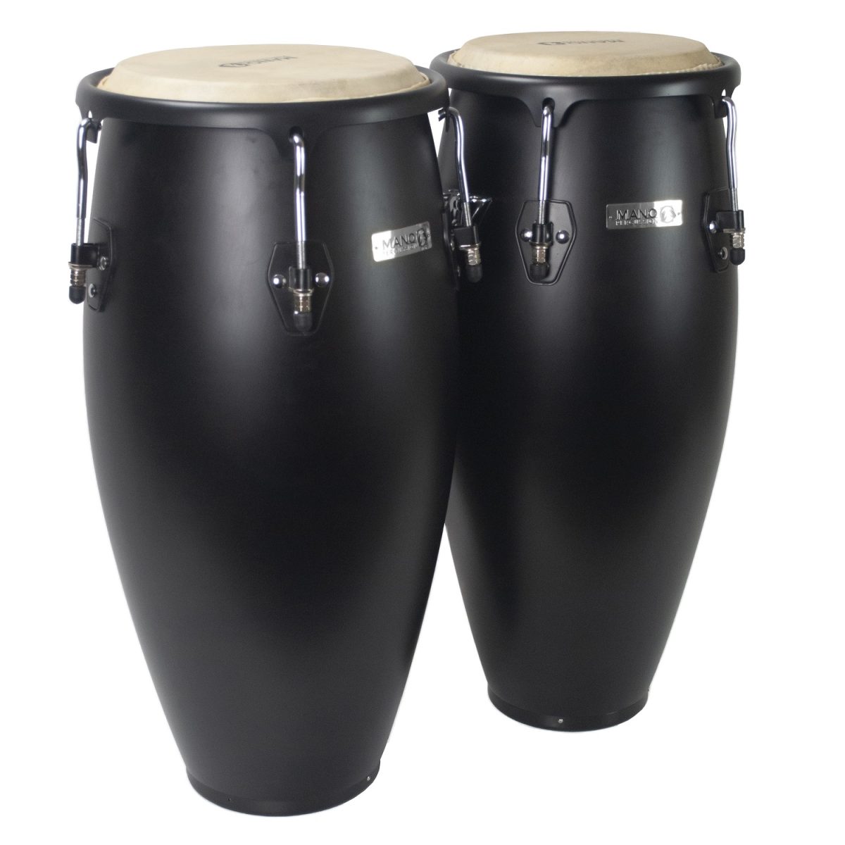Mano Percussion - Conga Set 10” & 11” With Basket Stands - Midnight Black Satin