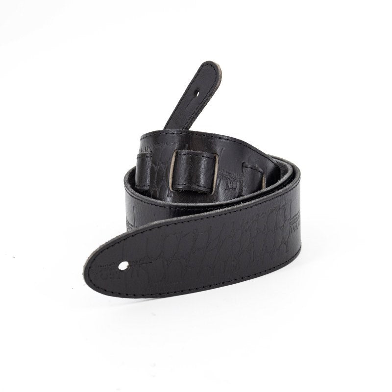Profile - 2.25" Black Leather Strap with Hot Press Design #PGS-EBL-6000-BK