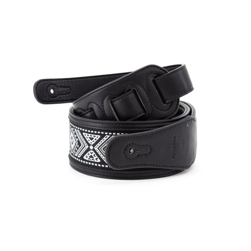 Profile - 2.5" Black and White Leather Strap with Arrow Pattern #PGS-GL-6200-BKWH