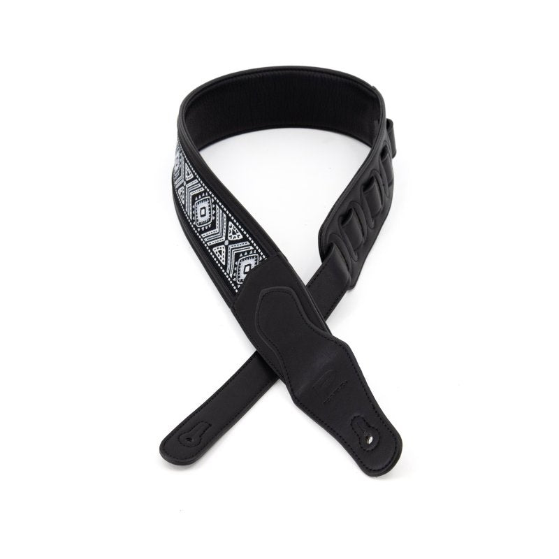 Profile - 2.5" Black and White Leather Strap with Arrow Pattern #PGS-GL-6200-BKWH