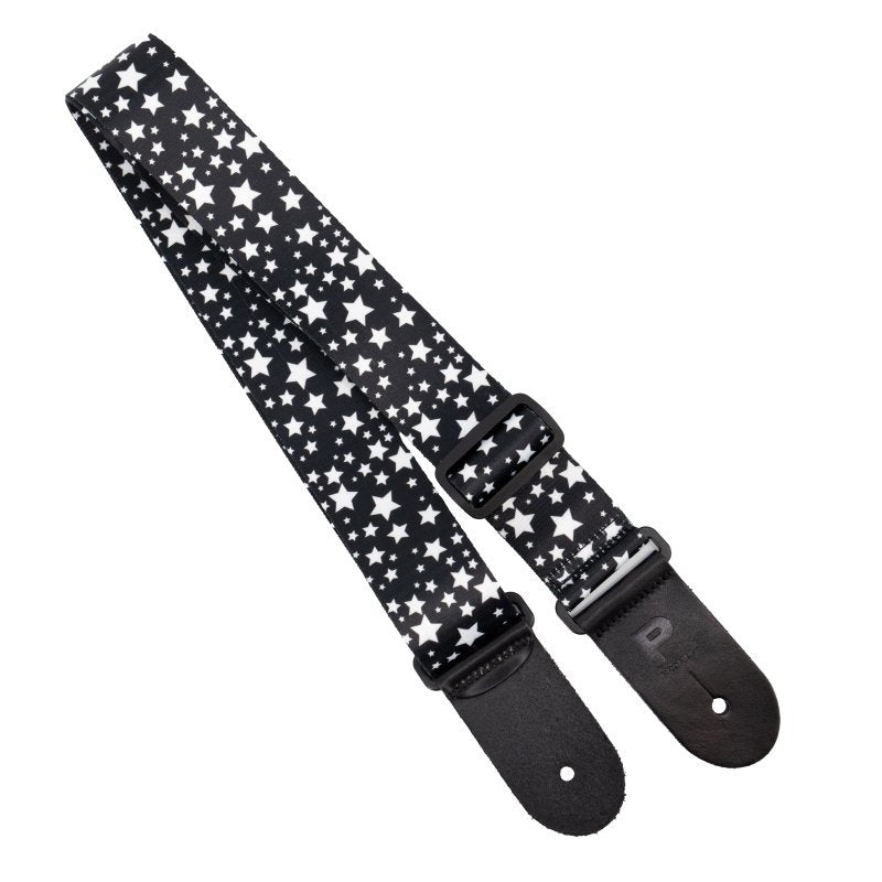 Profile - Terylene Black with White Star Pattern Printed Strap #PGS-NY-1000-BWS