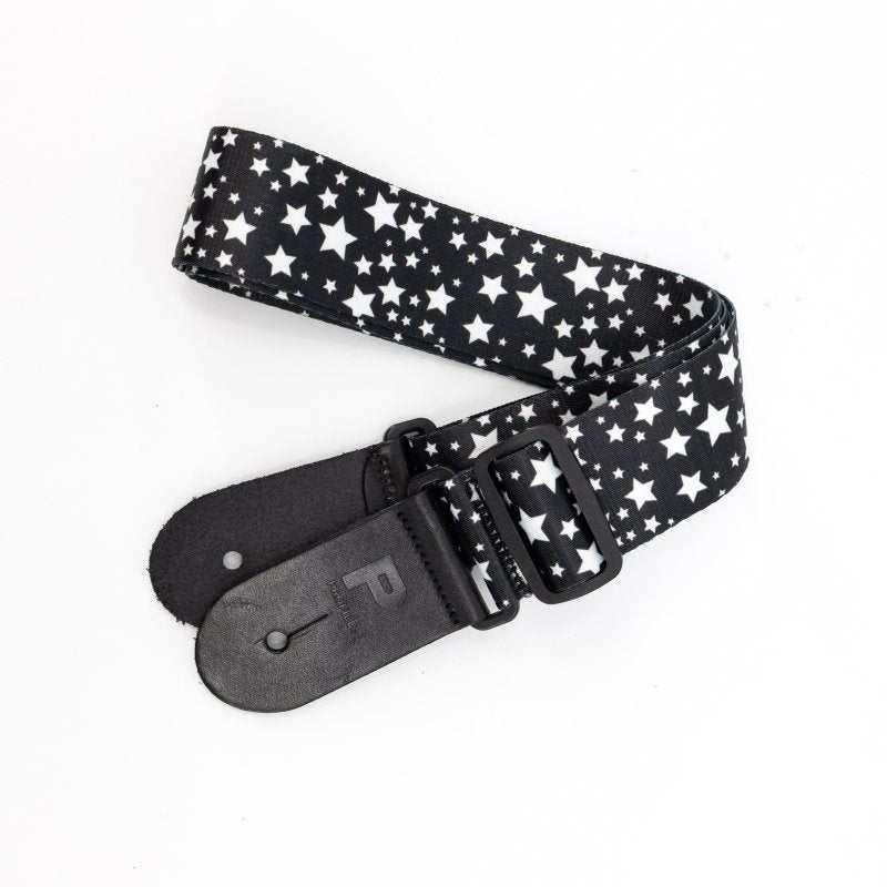 Profile - Terylene Black with White Star Pattern Printed Strap #PGS-NY-1000-BWS