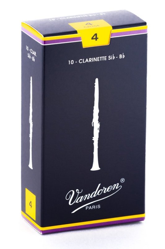 Vandoren - Bb Clarinet Traditional Reeds Strength 4; Box of 10 #CR104