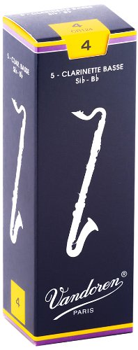 Vandoren - Bass Clarinet Traditional Reeds Strength 4; Box of 5 #CR124