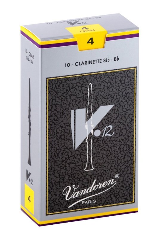 Vandoren - Bb Clarinet V.12 Reeds Strength 4; Box of 10 #CR194