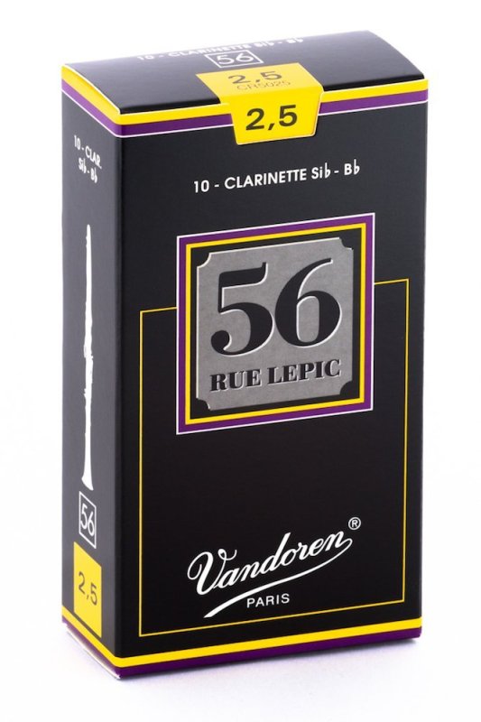 Vandoren - Bb Clarinet 56 Rue Lepic Reeds Strength 2.5; Box of 10 #CR5025