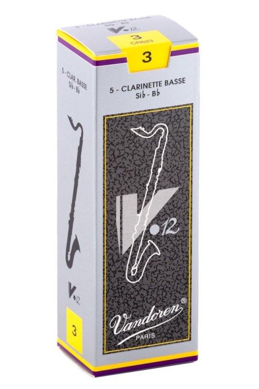 Vandoren - Bass Clarinet V.12 Reeds Strength 3; Box of 5 #CR623