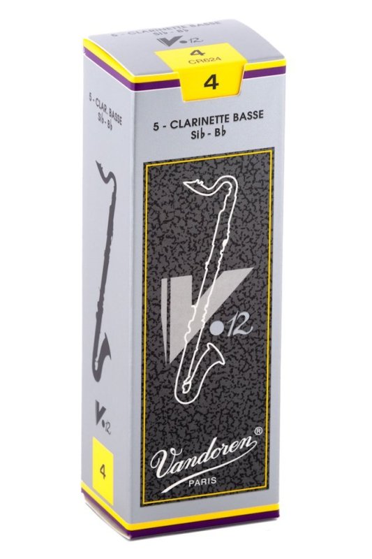 Vandoren - Bass Clarinet V.12 Reeds Strength 4; Box of 5 #CR624
