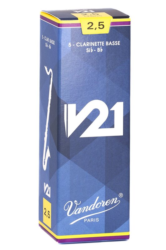 Vandoren - Bass Clarinet V21 Reeds Strength 2.5, Box of 5 #CR8225