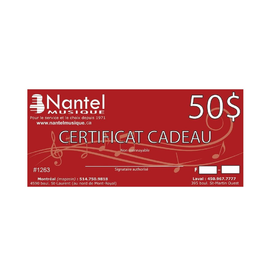 Certificat cadeau de 50 $