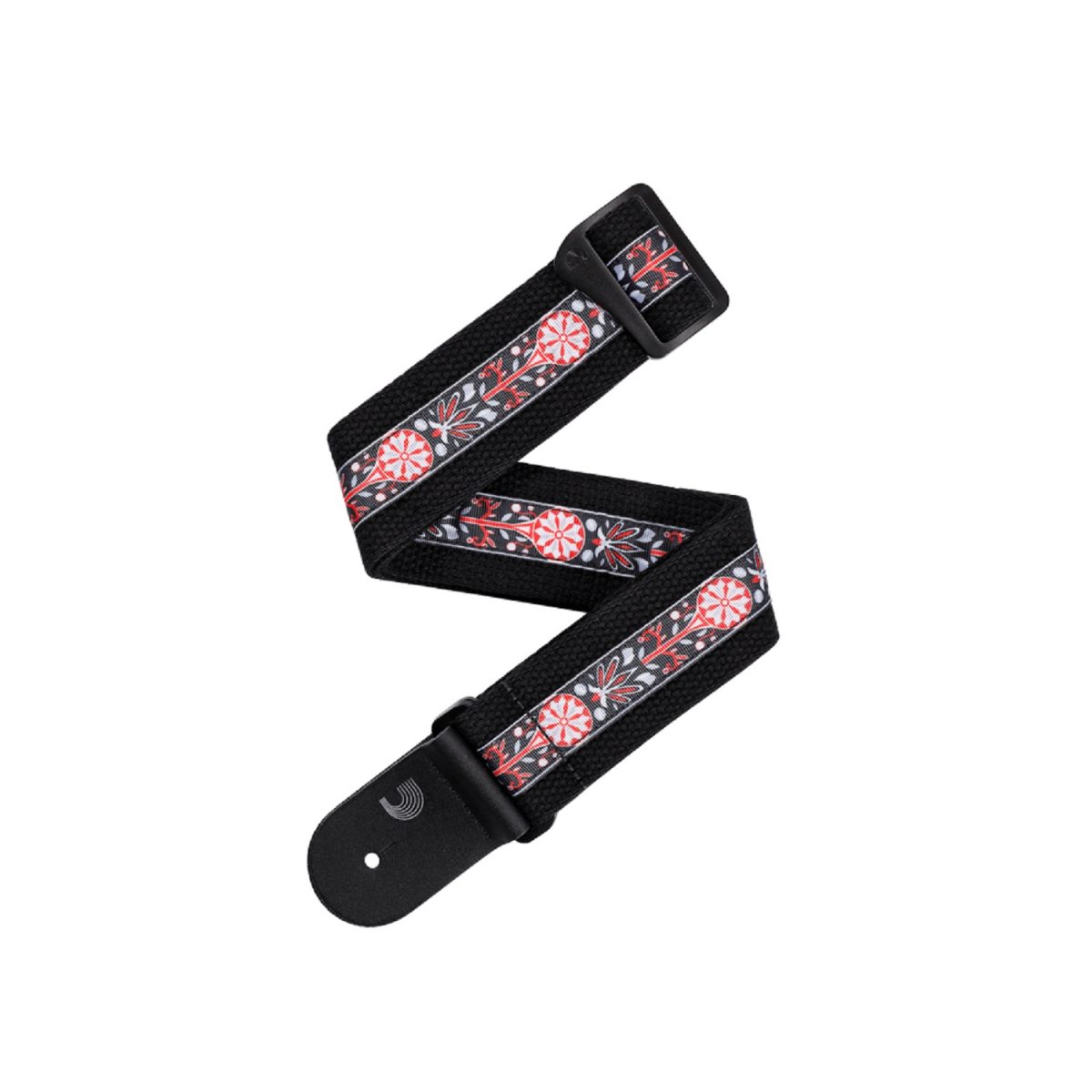 D'Addario - Deluxe Cotton Guitar Strap - Black - 50CT00-DX