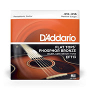 D'Addario - 16-56 Flat Tops Phosphor Bronze - Medium Resophonic EFT13