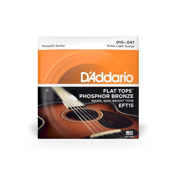D’Addario – 10-47 Flat Tops Phosphor Bronze – Extra Light #EFT15 — 1