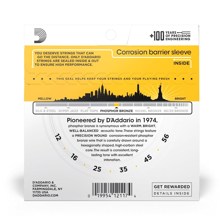 D'Addario - 12-56 Phosphor Bronze - Light/Medium Bluegrass EJ19