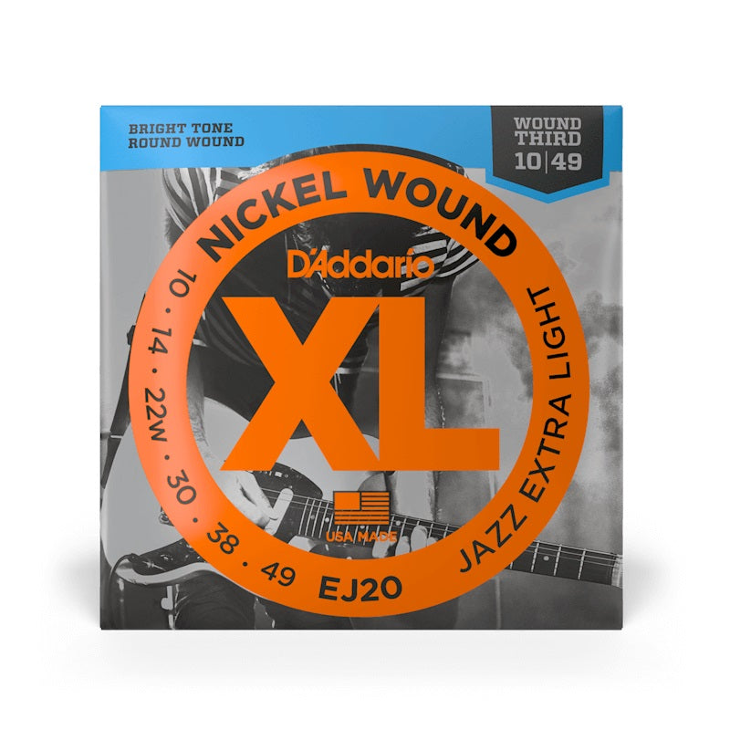 D'Addario - 10-49 Electric Wound 3rd Nickel Wound - Jazz Extra Light #EJ20