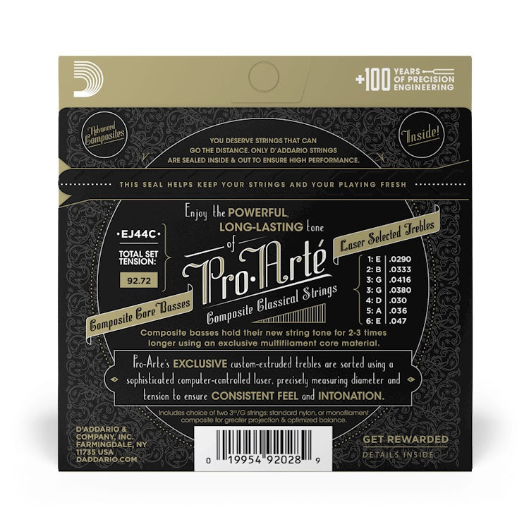 D'Addario - Extra-Hard Tension Composite Core Classical Guitar Strings - EJ44C