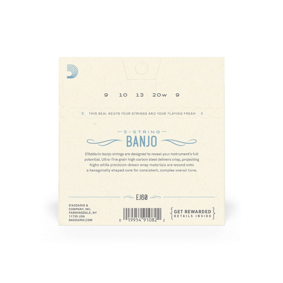 D'addario - EJ60 - Banjo nickel strings 9-20 Back