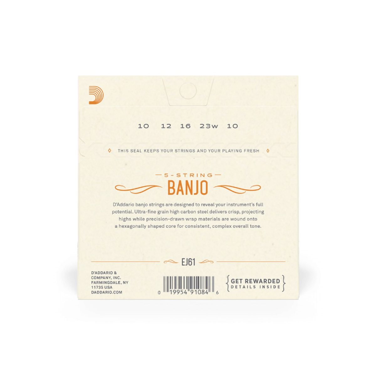 D'Addario - EJ61 - Nickel 5-String Banjo - Medium Back
