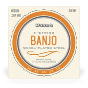 D'Addario - 5-String 10-23 Banjo Nickel-Plated Steel Loop End - Medium EJ61NY