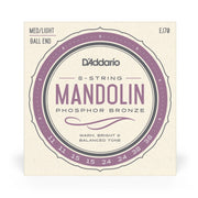 D'Addario - 11-38 Mandolin Phosphor Bronze Ball End - Medium/Light EJ70