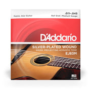 D'Addario - 11-45 Silver-Plated Wound Ball End - Medium Gypsy Jazz EJ83M