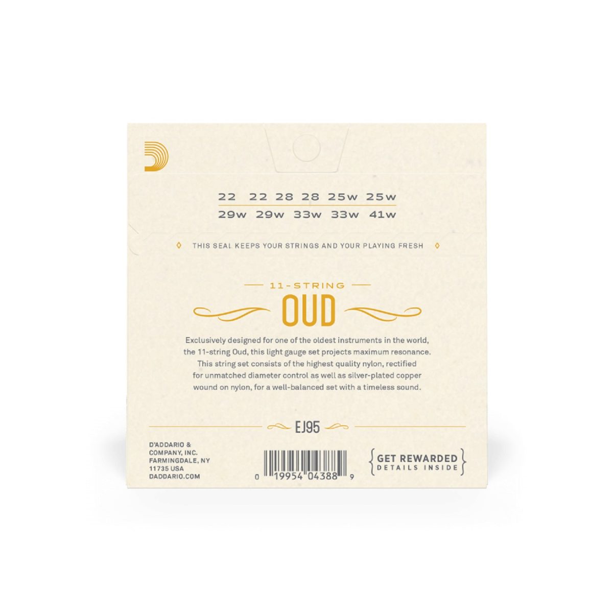 D'Addario - Oud Normal Tension 11-String Set - EJ95 Back