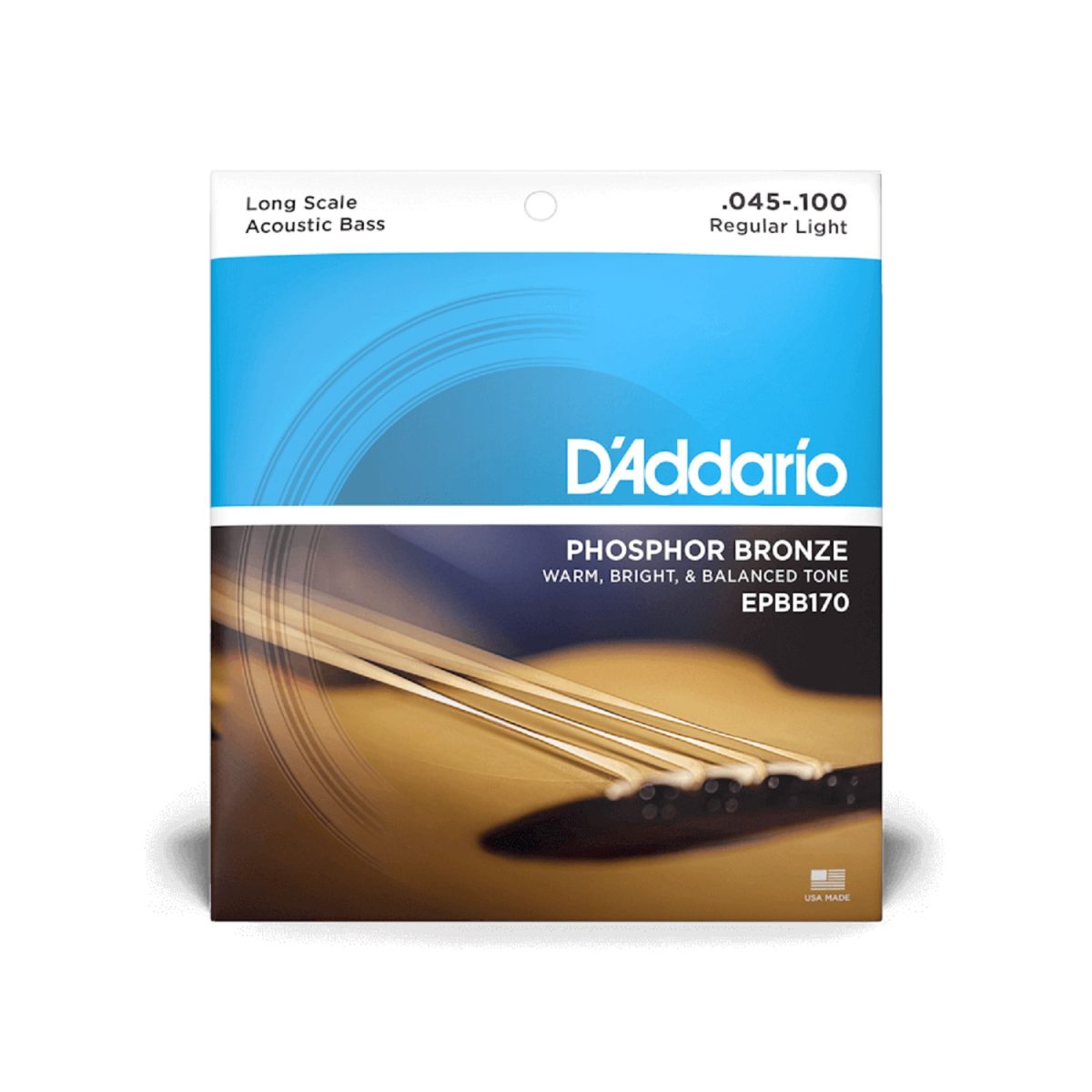 D'Addario - 45-100 Regular Light Long Scale Acoustic Bass Strings - EPBB170