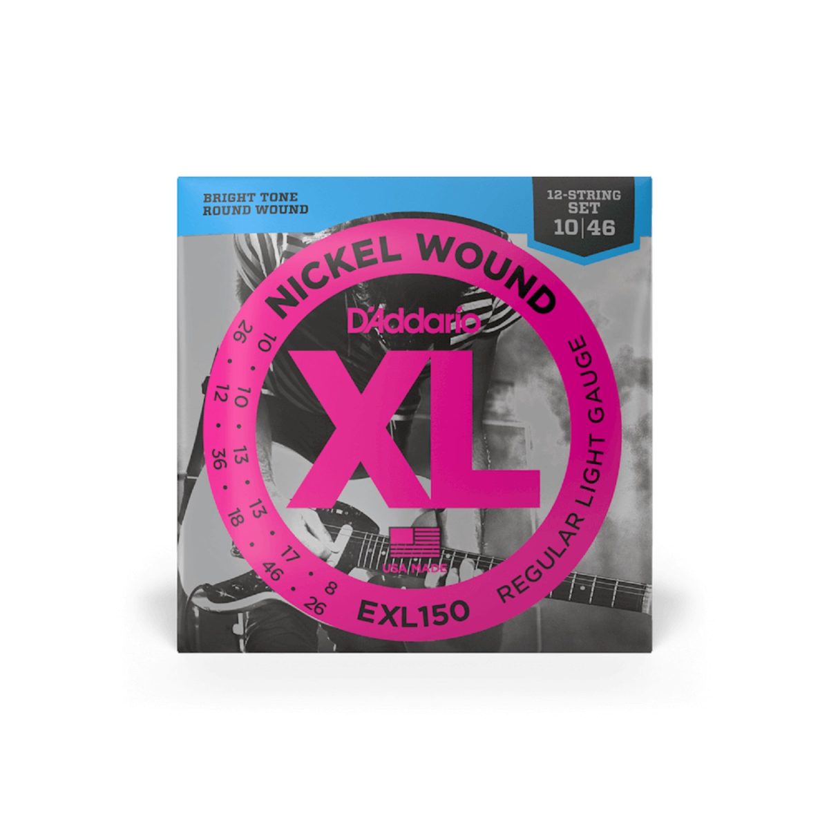 D'Addario - 10-46 Regular Light 12-String Electric Guitar Strings - EXL150