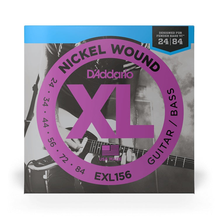 D'Addario - 24-84 Fender Bass VI Electric Guitar Strings #EXL156