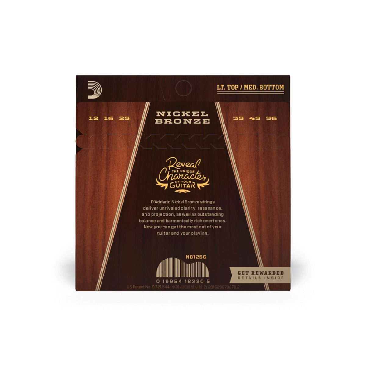 D'Addario - NB 12-56 Light Top/Medium Bottom Acoustic Guitar Strings Back