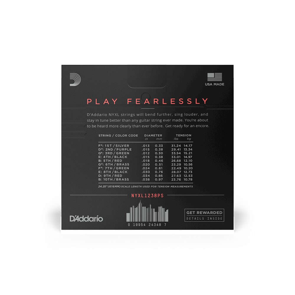 D'Addario - 12-38 E9 Pedal Steel Guitar Strings - Custom Medium #NYXL1238PS