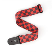 D'Addario - 2" Black & Red Large Checkerboard Woven Guitar Strap #P20W1421