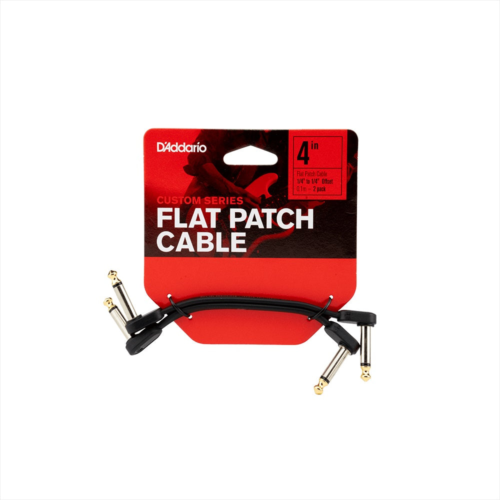 D'Addario - 4” Twin Pack Offset Flat Patch Cable #PW-FPRR-204
