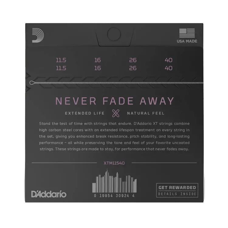 D'Addario - 11.5-40 XT Mandolin Phosphor Bronze - Custom Medium XTM11540
