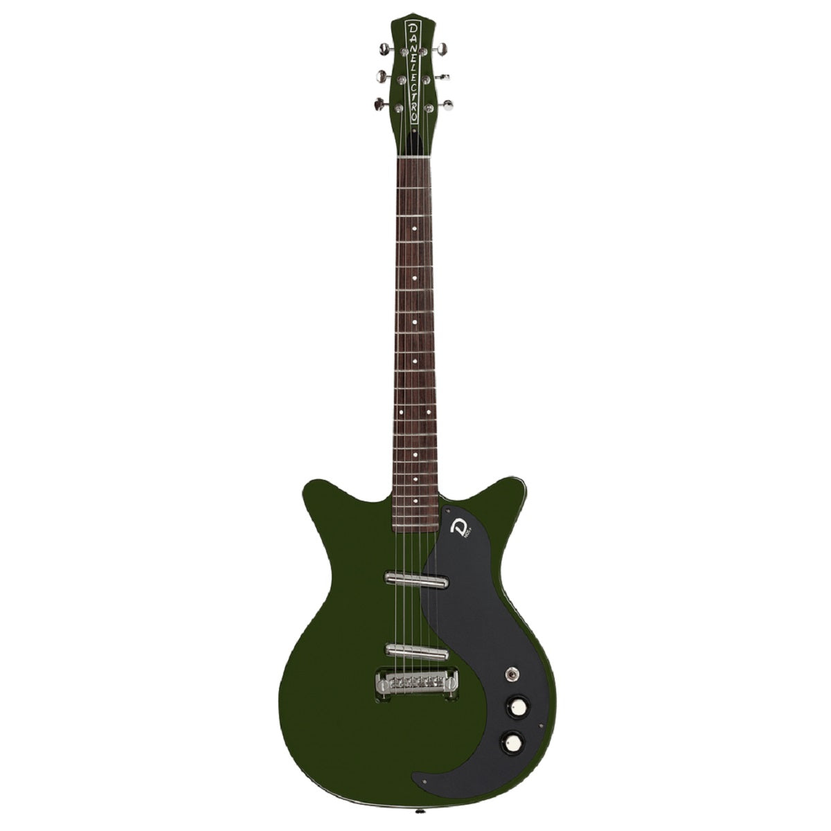 Danelectro - D59BO-GN 59 Black Out Semi Hollow-Body Electric Guitar - Green Envy