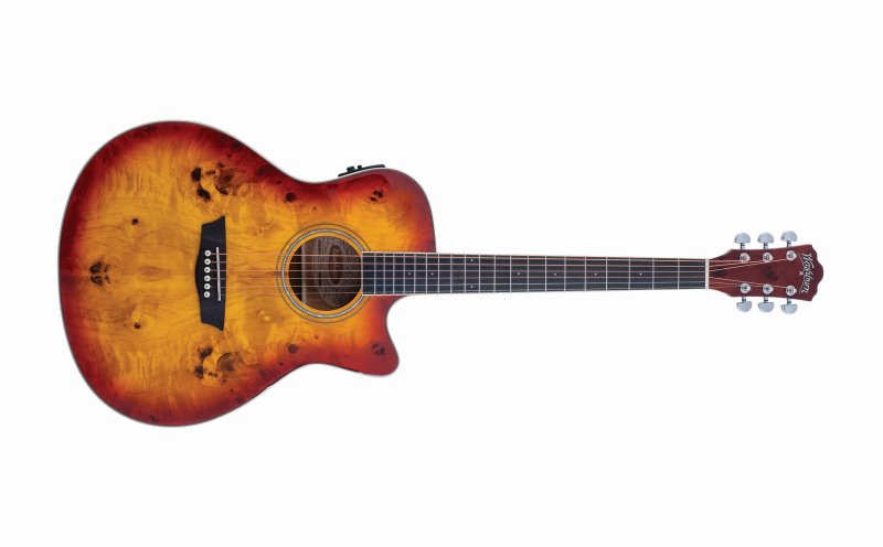 Washburn - Deep Forest Burl Grand Auditorium Acoustic-Electric Guitar, Amber Fade #DFBACEA