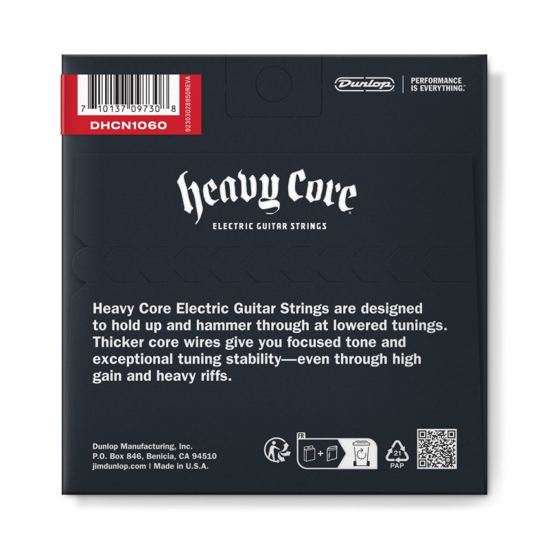 Dunlop - Heavy Core Electric Guitar 6-String Set (10-60) #DHCN1060-6