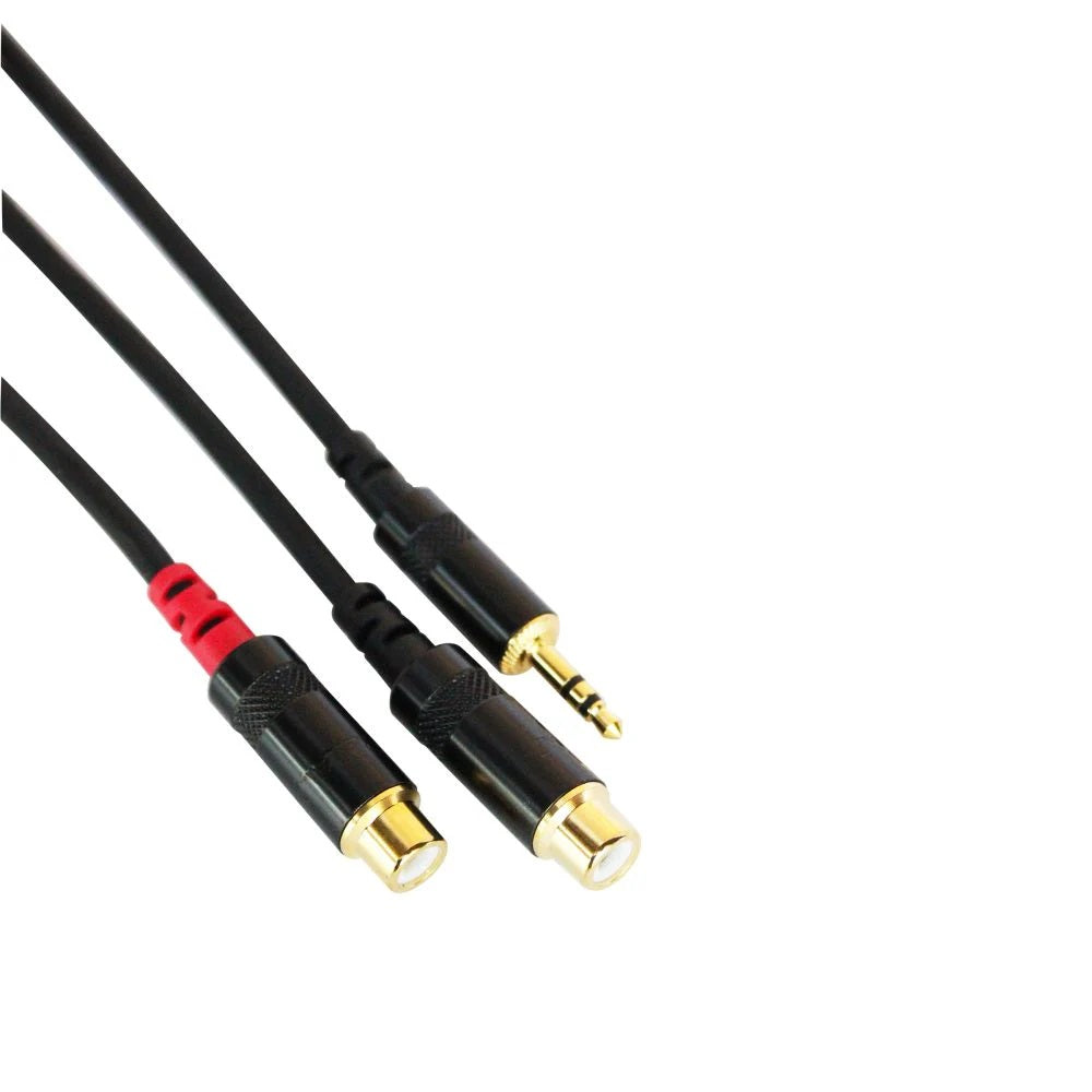 Digiflex - 1' HIN 1K2R 1/8 TRS to dual RCAF Performance Series Insert Cables - HIN-1K-2RF-1