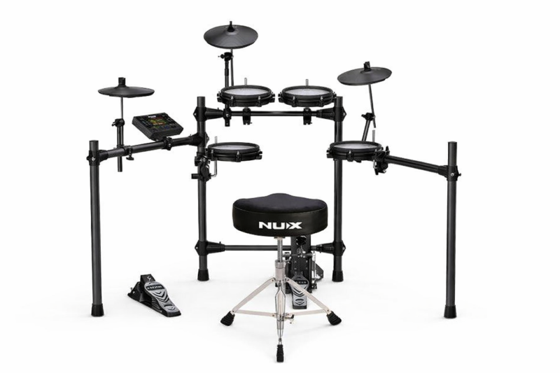 NUX - All Mesh Head Digital Drum Kit with Motorcycle Style Drum Throne #DM-210-K
