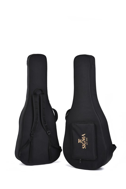 Sigma - SG Series Dreadnought Acoustic Guitar With Case, Polished Gloss with Black Finish #DM-SG5-BK