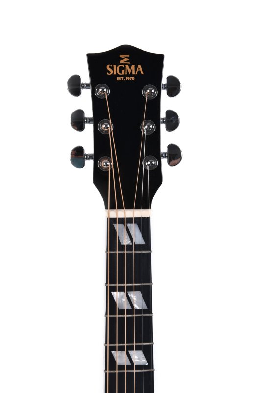 Sigma - SG Series Dreadnought Acoustic Guitar With Case, Polished Gloss with Black Finish #DM-SG5-BK