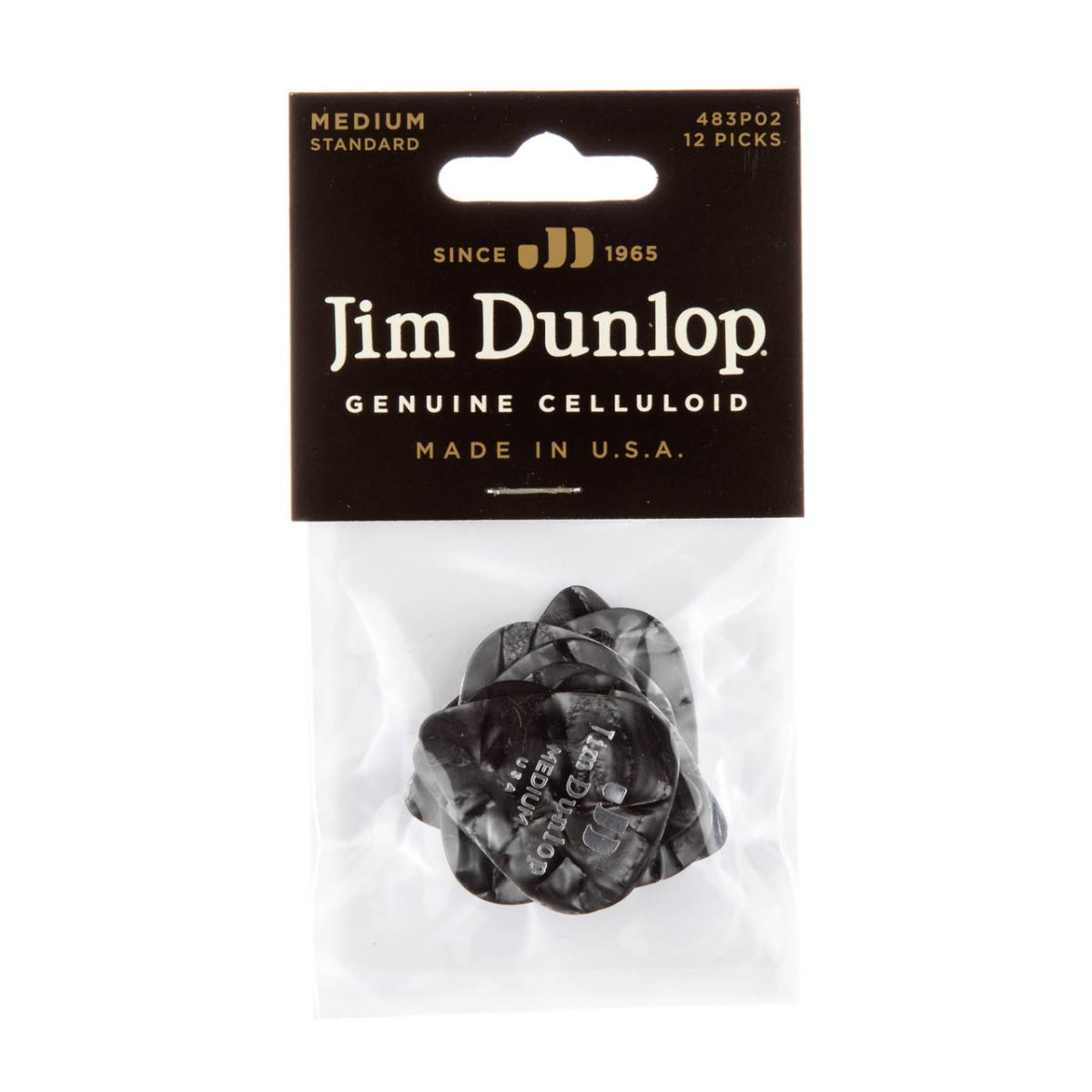 Dunlop - Black Pearl Pearloid Medium - 12 Pack