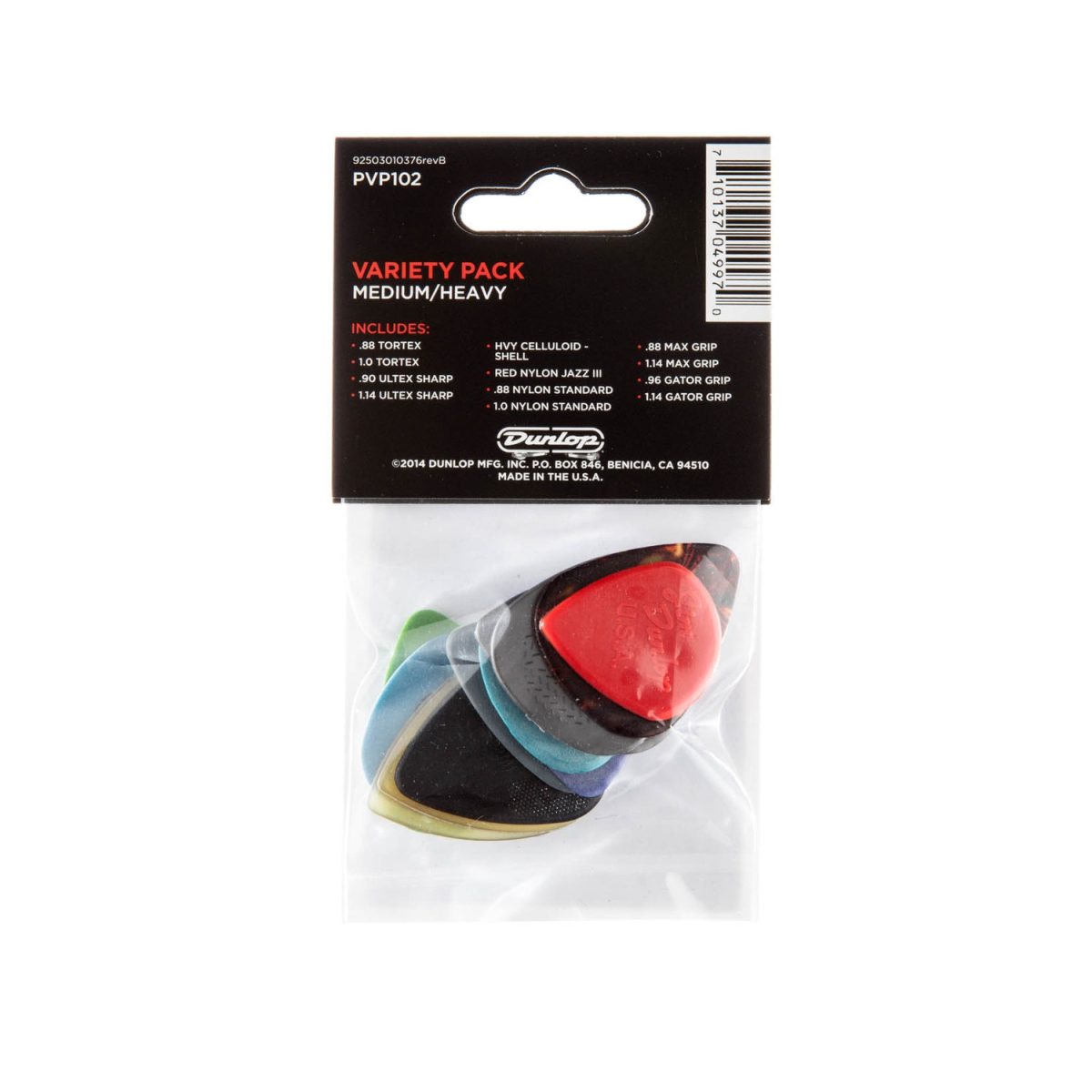 Dunlop - Guitar Pick Md/HV - Varietty Pack 12 Back