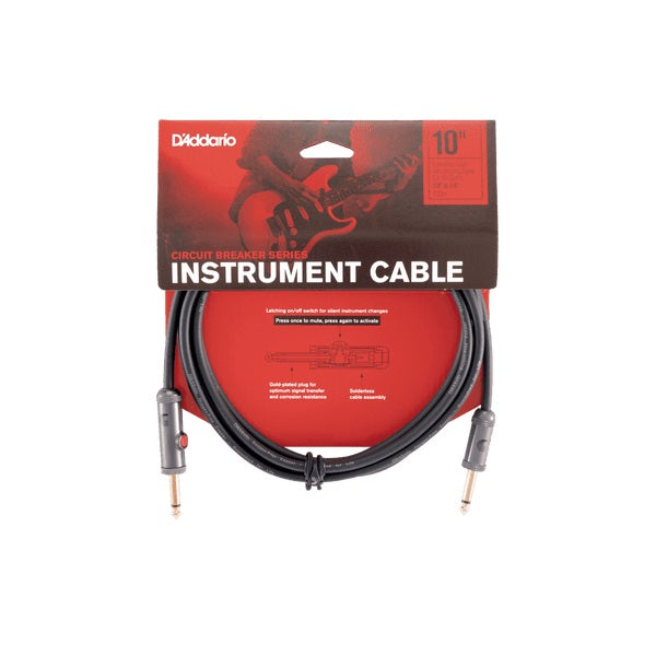 D'Addario - 10' Circuit Breaker Latching Switch Instrument Cable #PW-AGL-10