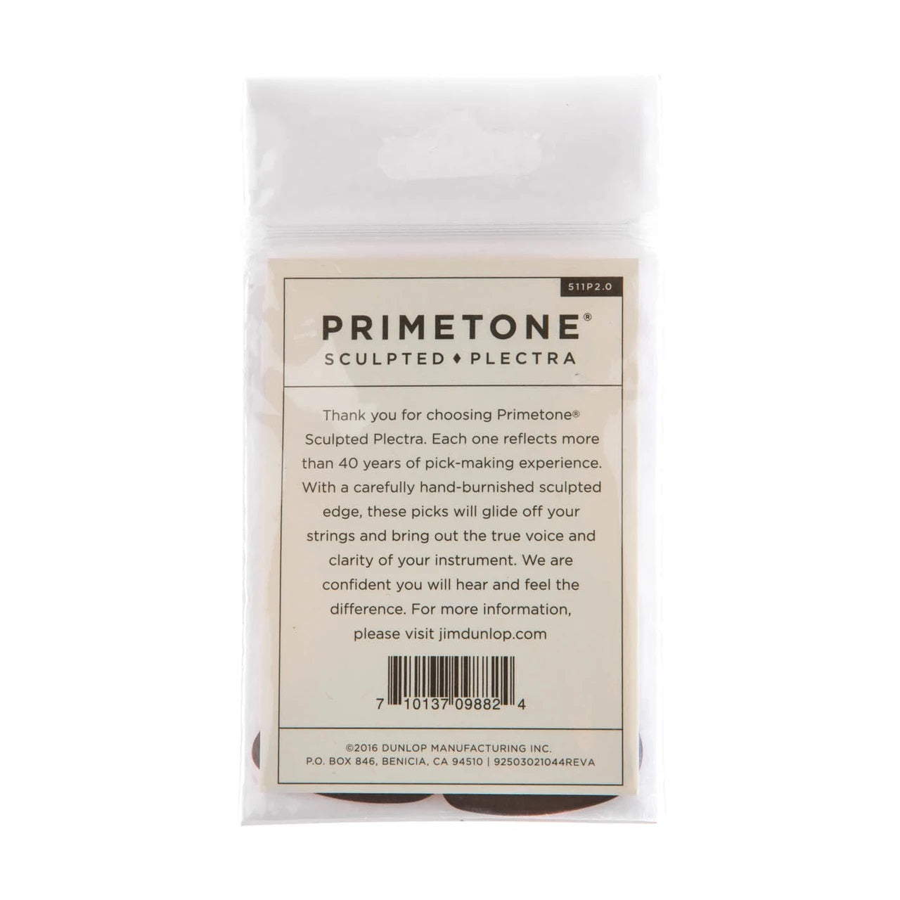 Dunlop - 2.0mm Primetone Standard Smooth Pick - 3 Pack #511P200
