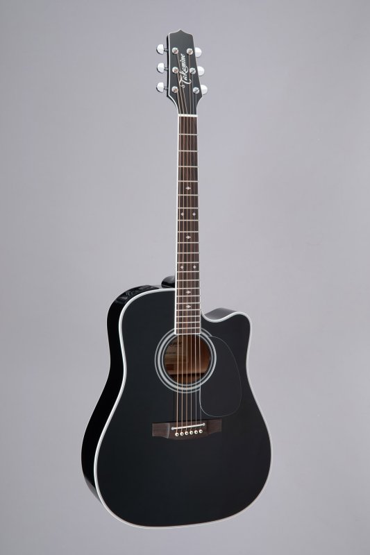 Takamine - Pro Series Dreadnought Acoustic Electric Guitar With Case, Black #EF341SC